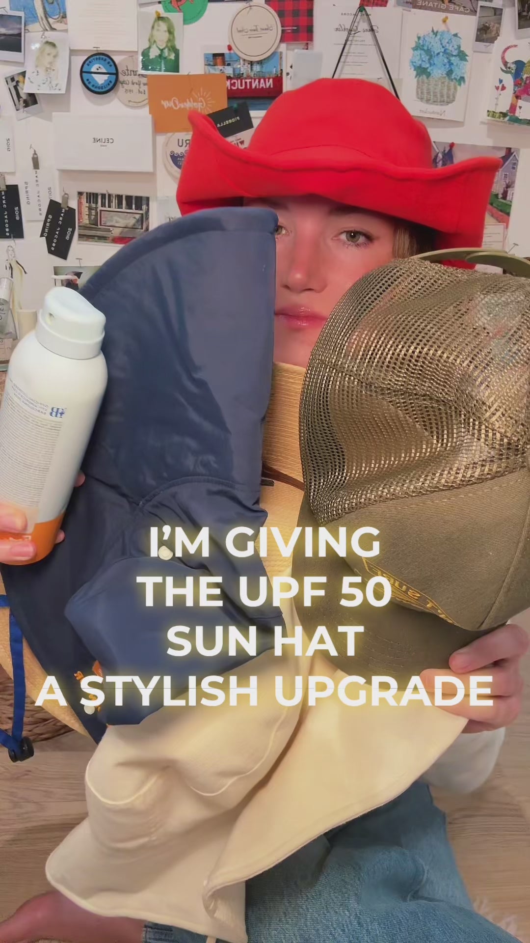 GoldenOur founder giving the UPF 50 sun hat a stylish upgrade